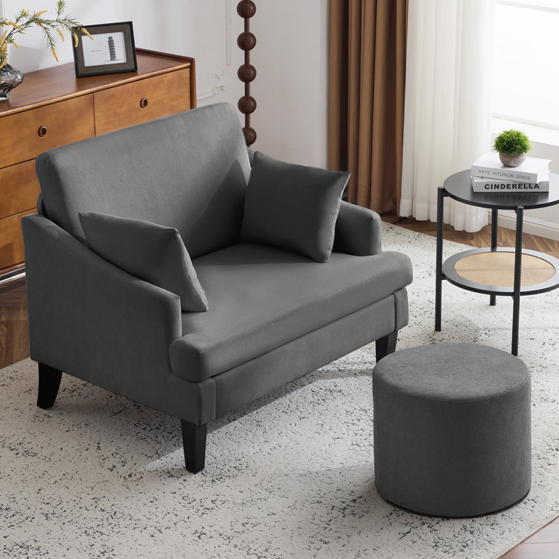 Fauteuil d'appoint surdimensionné de 41 po avec repose-pieds - siège large de 33,5 po et 2 coussins