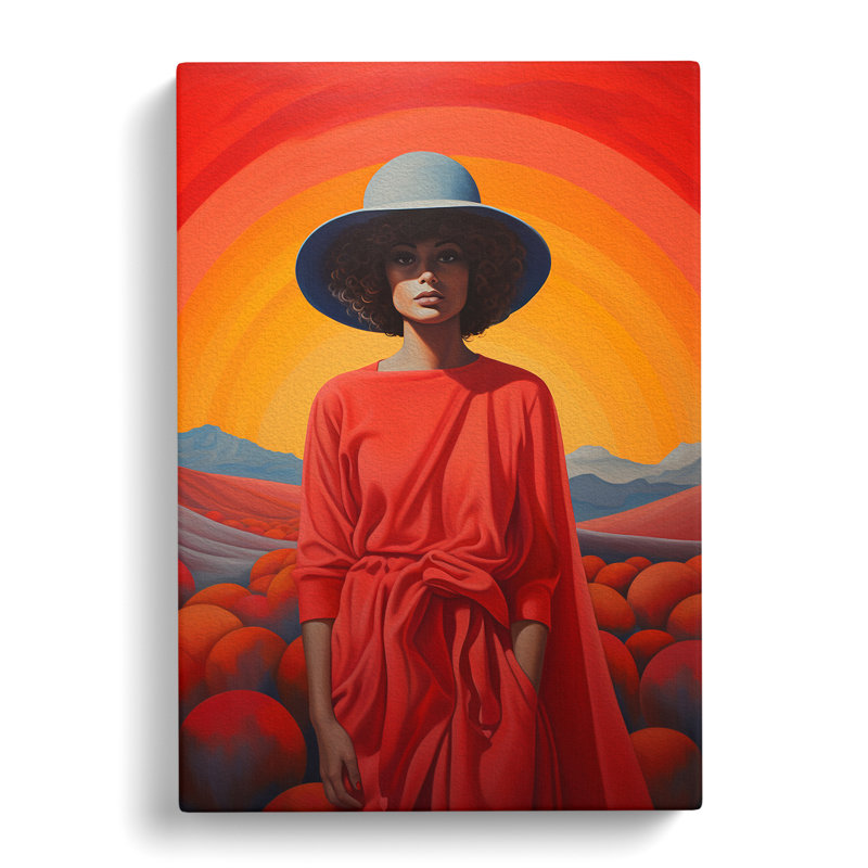 Woman With Curls Colour Field No.3 - Print, 76cm H x 50cm W x 3cm D