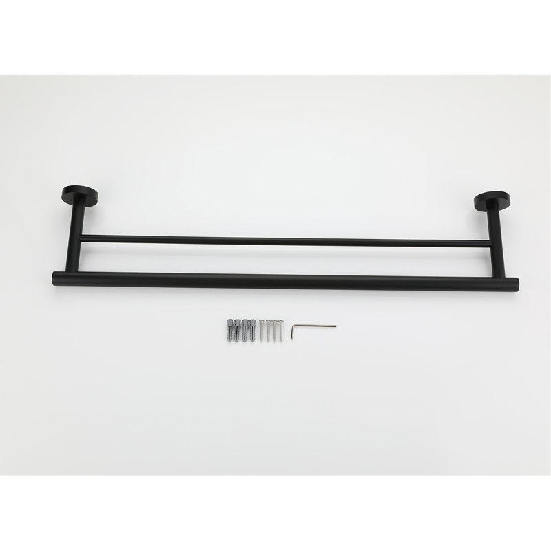 Porte-serviettes mural 23,6 po, Noir mat