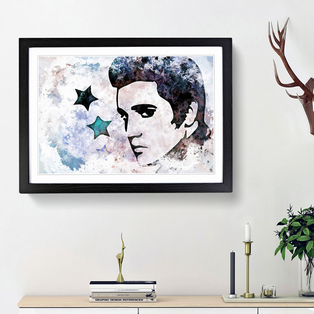 Elvis Presley Stars in Abstract - Picture Frame Painting Print