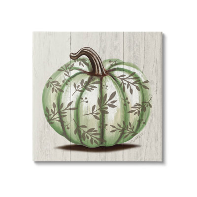 Green Autumn Pumpkin Patterned Canvas Wall Art By Elizabeth Tyndall -  Stupell Industries, ar-564_cn_17x17