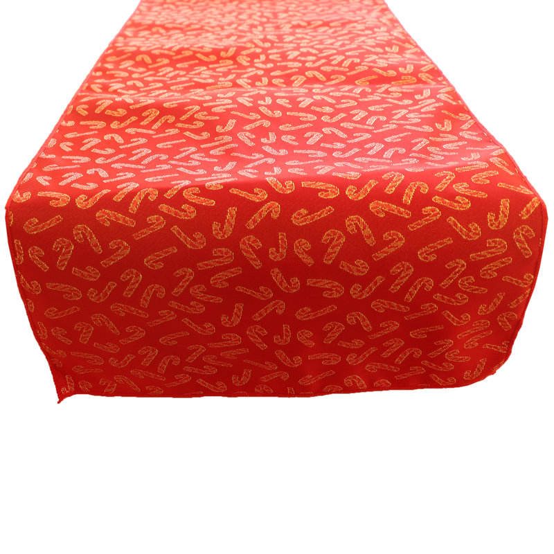 Chemin de table géométrique Freret, L 60 po x l 12 po, Rouge