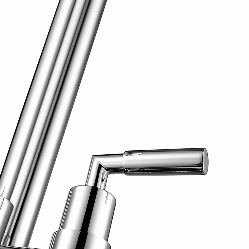 Robinet de baignoire autoportable à fixation sur le plancher à poignées doubles avec douche à main Hally