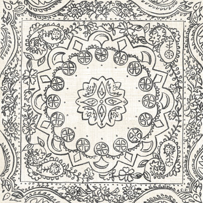 Rosette en noir et blanc Batik II