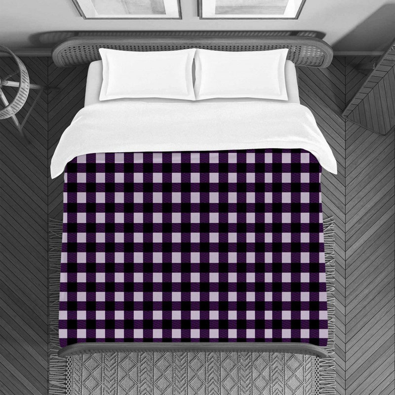 Housse de couette , Housse de couette pour grand lit, Noir/mauve