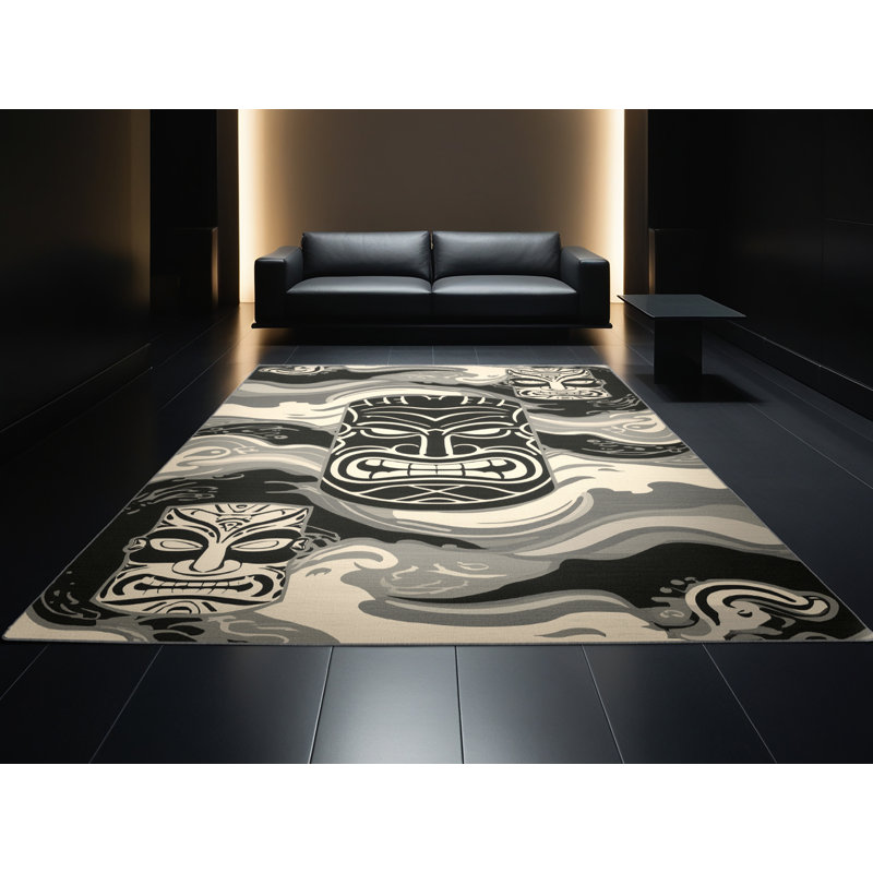 Tapis oriental doux et moelleux de style oriental oriental brun et gris, 2 pi x 3 pi