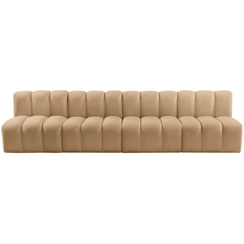 Kirchoffer Upholstered Sectional Reversible, Camel Velvet