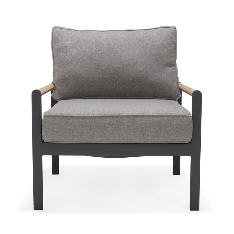 LifestyleGarden 1pc Bahamas FSC Teak and Aluminum Outdoor Patio Sofa Chair