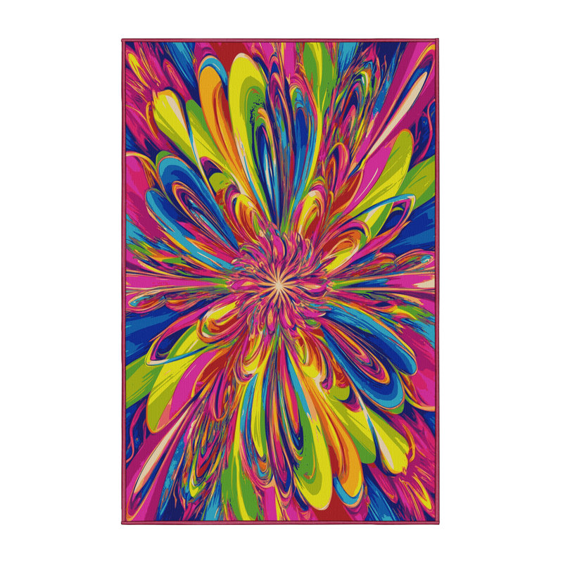 Spectrum Swirl Rug, Rectangle 3' x 5'