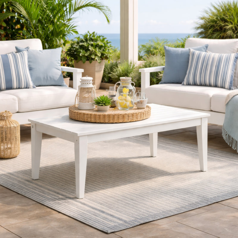 Table basse d'extérieur Lynbrook, Blanc
