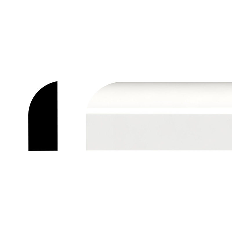 White PVC Shoe Moulding 3/4" x 3/8" x 96"