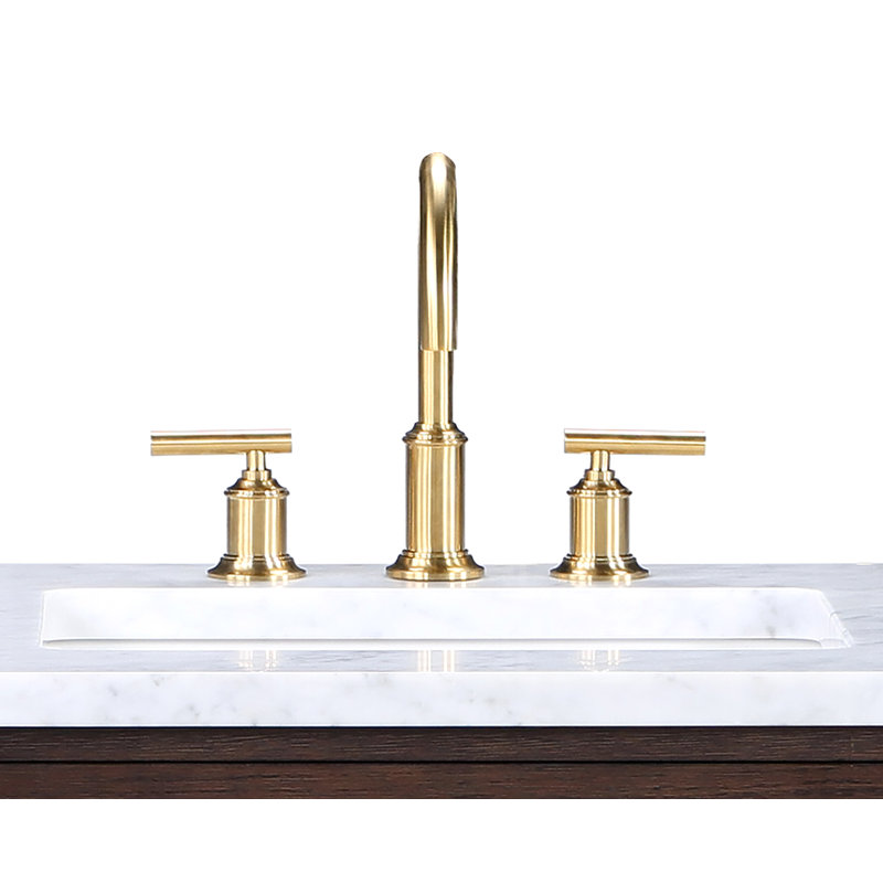 Widespread 2-handle Bathroom Faucet with Drain Assembly, Satin Gold