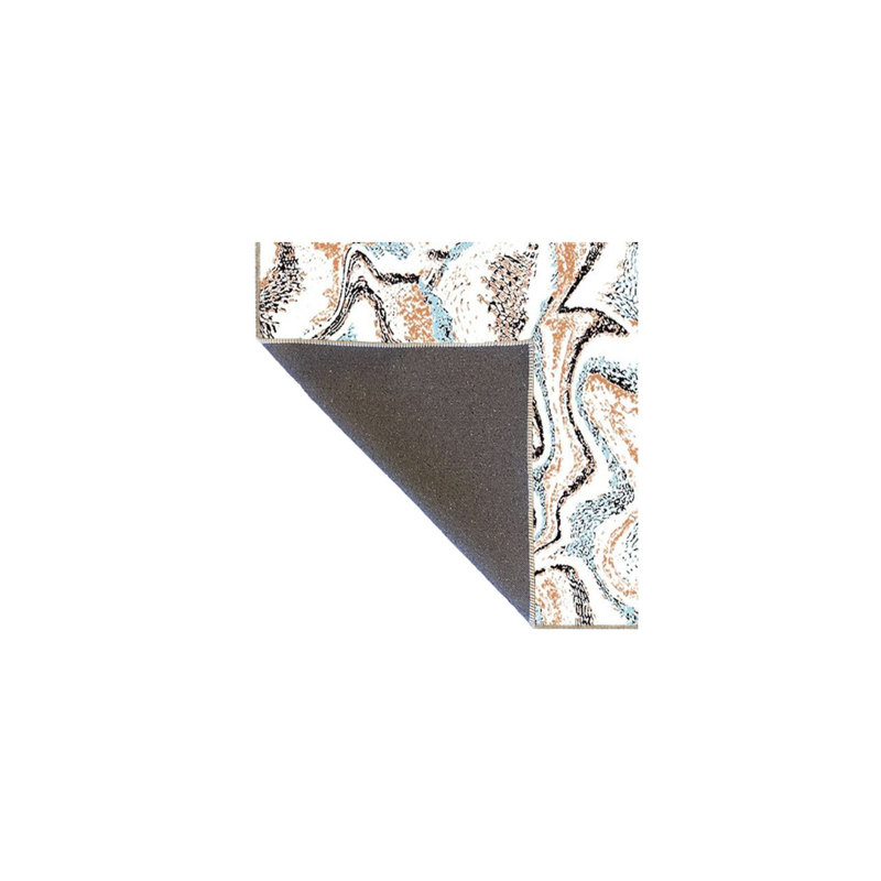Tapis tissé à motif flou et base lavable, Carré 3 pi 3 po