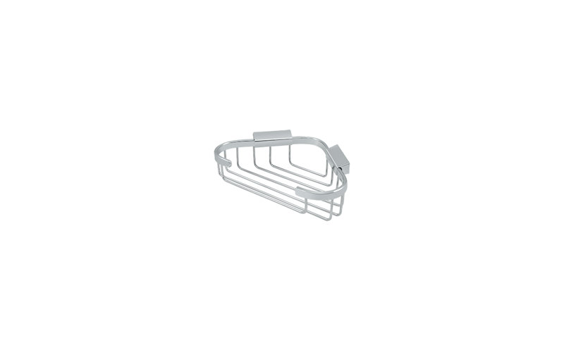 Deltana WBC8570CR003 Wire Basket, 8-3/4" x 6-7/8" Triangular Corner in PVD Polished Brass, Polished Chrome