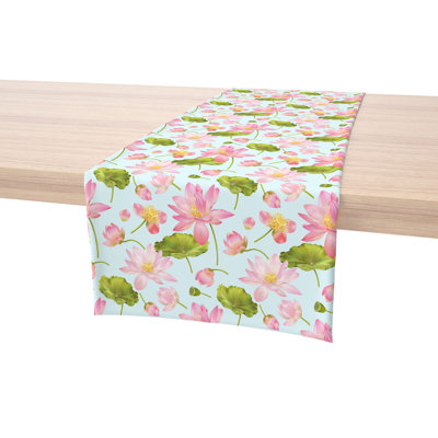 Rectangular Floral Cotton Twill Table Runner