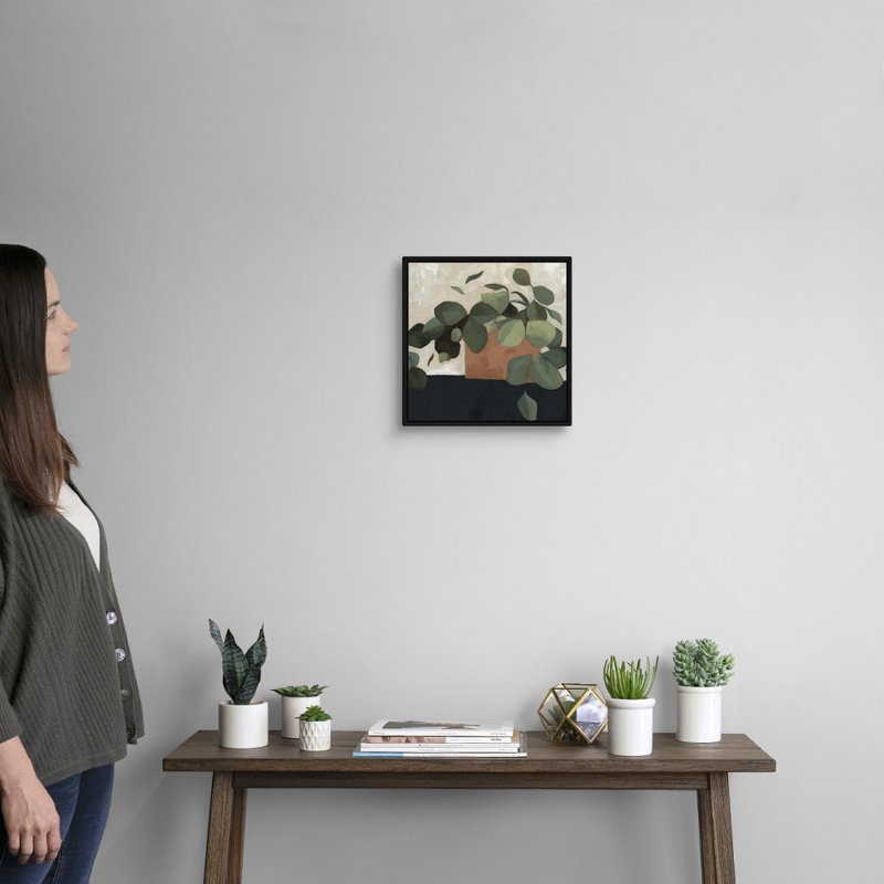 Jade Hoya II, art mural sur toile, Toile avec cadre noir, H 14 po x l 14 po