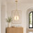 1 - Light Modern Brass Triangular Frame Integrated LED Globe Pendant Light