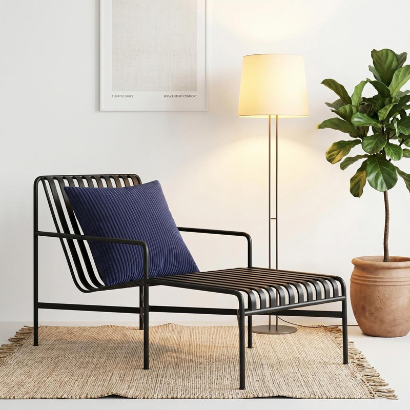 Housse de coussin simple à rayures, Navy Blue