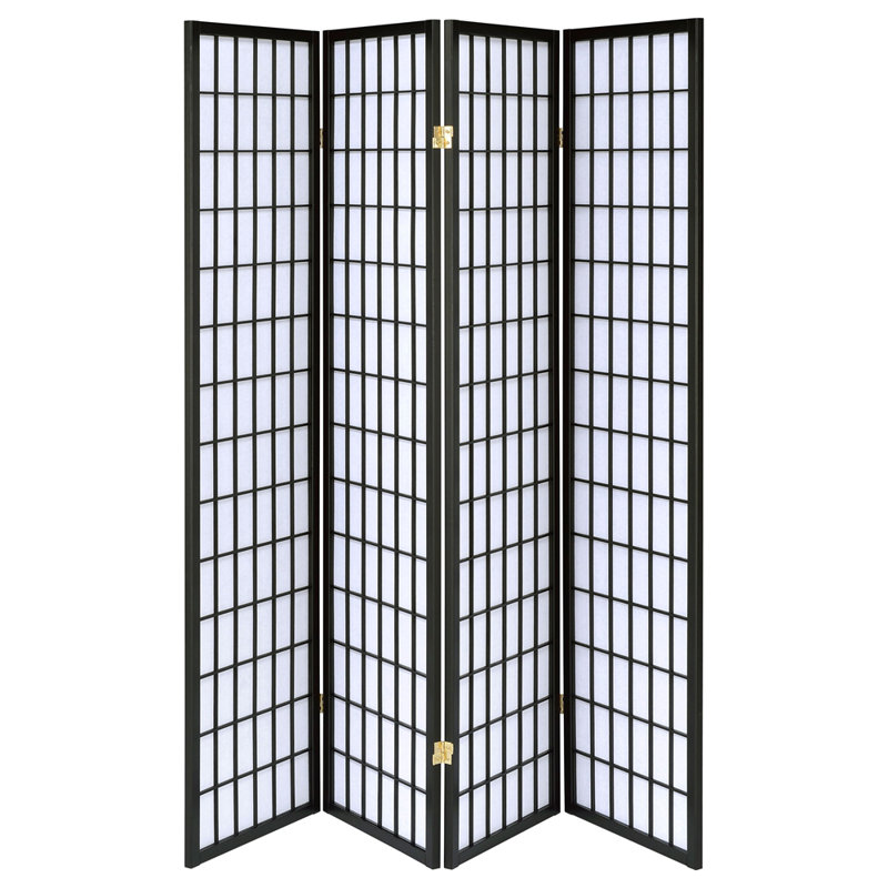 Paravent pliable 4 panneaux Sartre, Noir