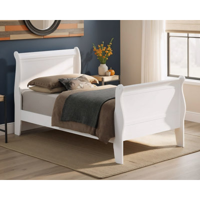 Roskilde White Twin Sleigh Bed