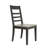 Ladder Back Solid Wood Dining Chair in Black and Natural Finish
