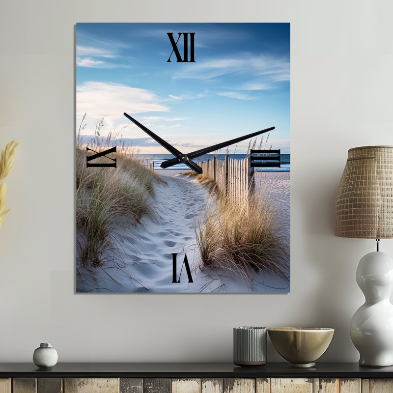 Path To The Beach II - Beach  Metal Wall Clock, Medium