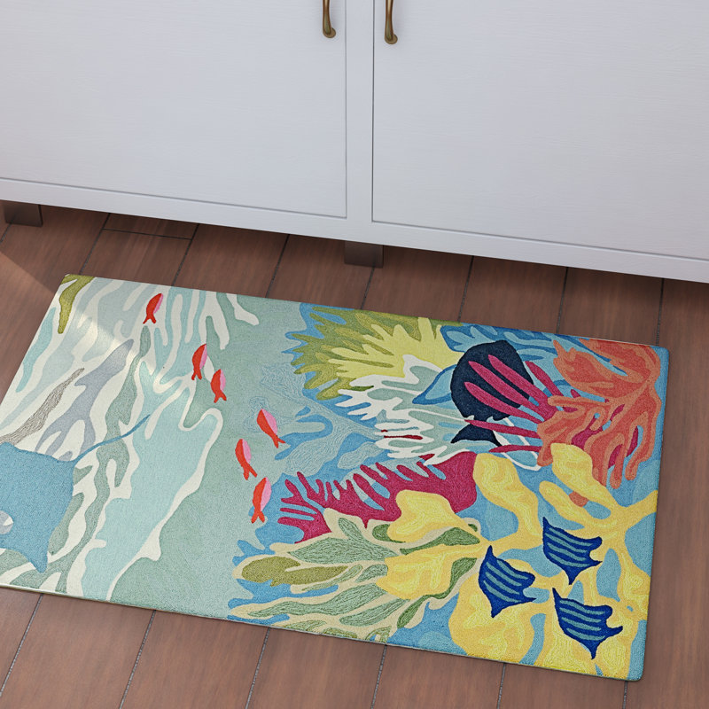 Hemsworth Performance Hand Tufted Abstract Indoor / Outdoor Rug, Rectangle 2' x 3'
