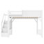 Lit mezzanine double en bois massif pour enfants avec garde-robe intégré et tablettes à côté-1483164909-1483164908