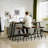 83.86in Modern Counter Height Bar Table ,Pub Table ,Console Table,Metal Frame for Dinner Kitchen and Living Room