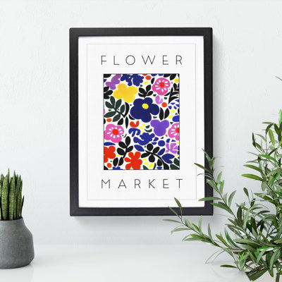 Flower Market Exhibition White No.4 - Single Picture Frame Print on Wood