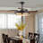42 inch Modern Black Ceiling Fan with Light Kit and Remote 6-Speed Reversible Motor 3-Color Dimmable LED Light Quiet Flush Mount Fan for Bedroom  Living Room