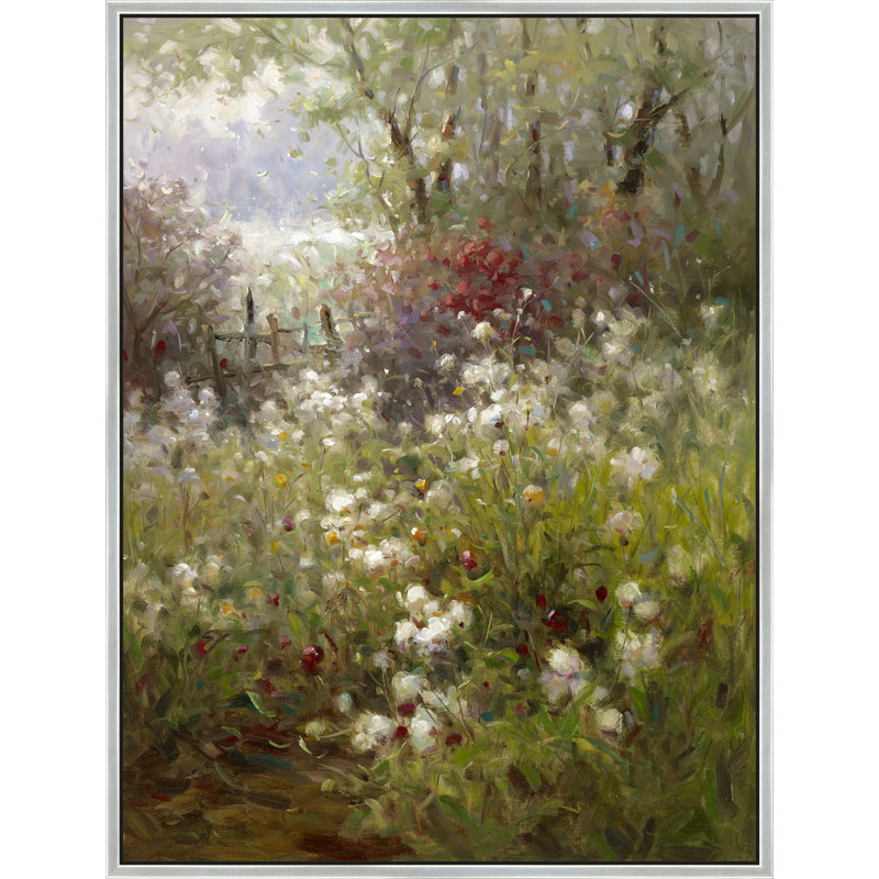 Whispers By The Fence Print, Silver, 42" H x 32" W