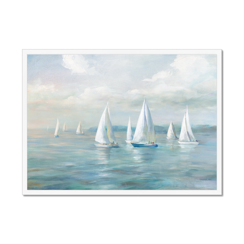 Setting Sail Crop by Danhui Nai - Painting, White Framed Paper Print, 55cm H x 80cm W