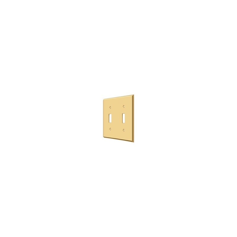 Deltana SWP4761U15A Switch Plate, Double Standard in Antique Nickel, Polished Brass