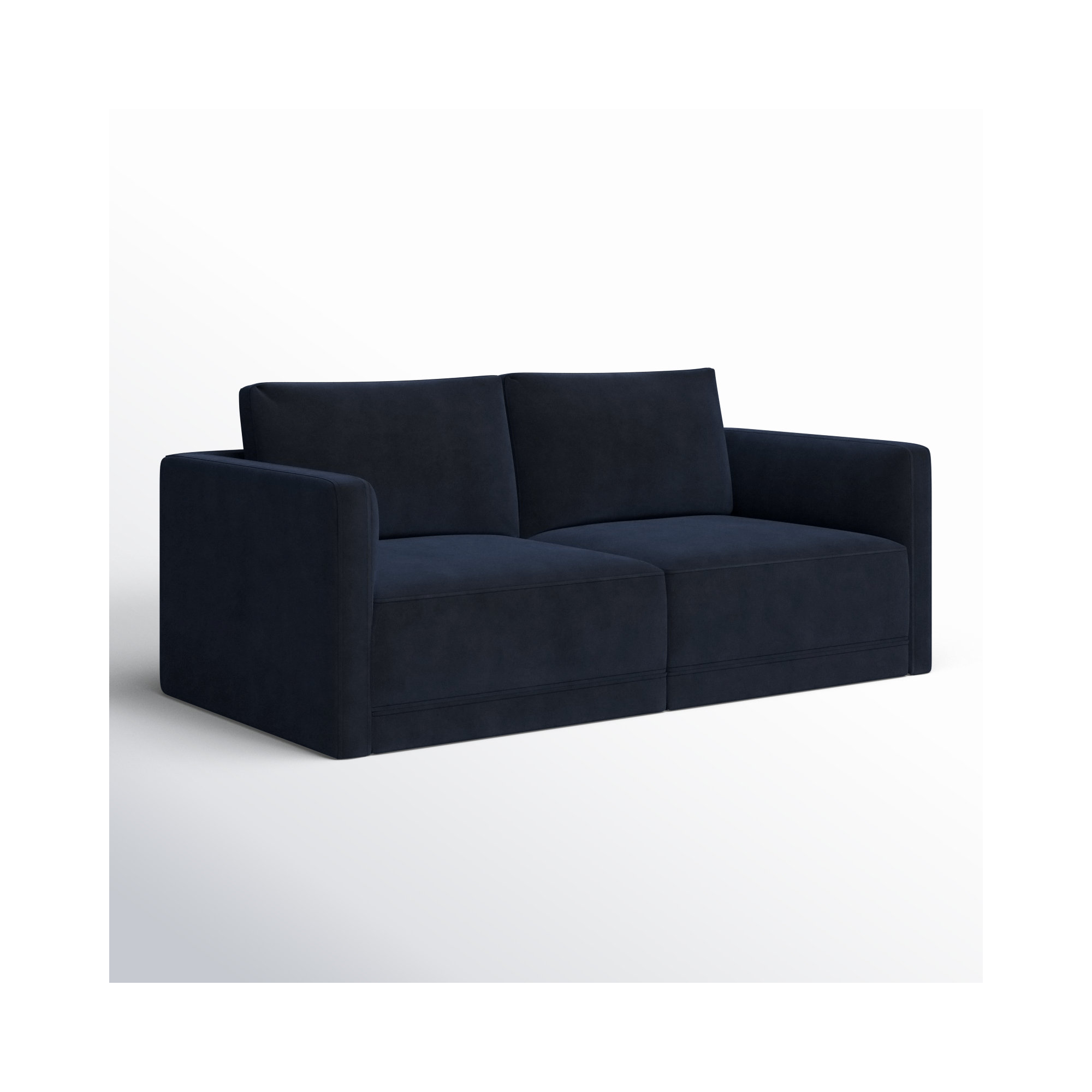 Deirdre 74'' Upholstered Loveseat, Navy Velvet