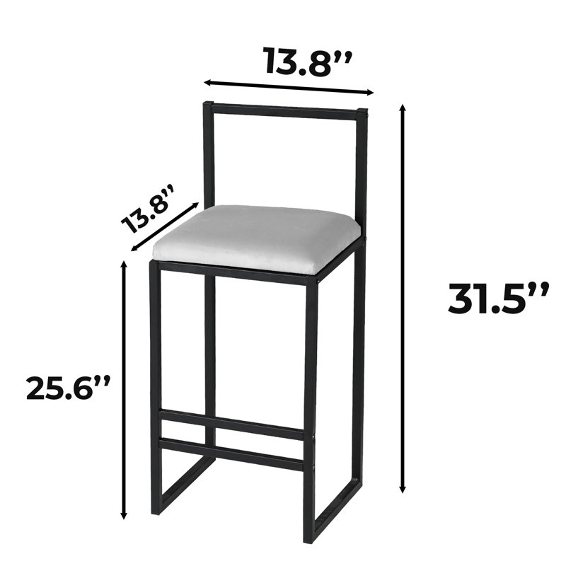 Metal Bar Stool, Gray