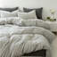 Ensemble de housse de couette en coton lavé rayé 100% coton-130130440-130130442