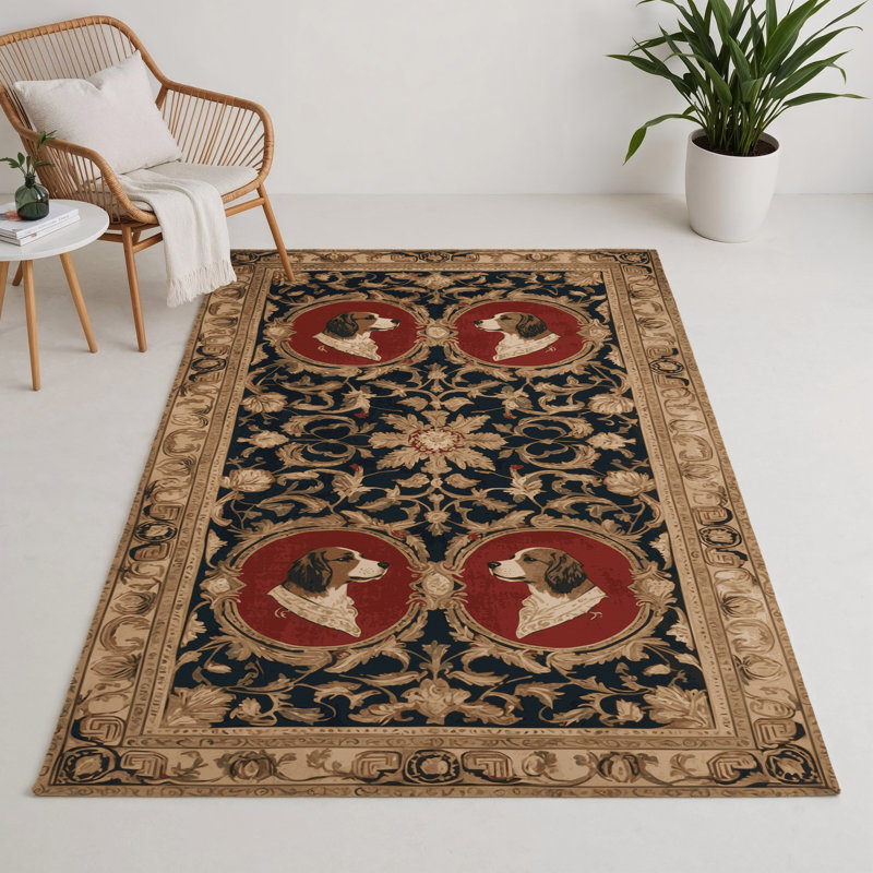 Tapis d'intérieur et d'extérieur brun français, Rectangle 9 pi x 12 pi