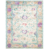 Ithica Oriental Area Rug in Beige/Pink/Green
