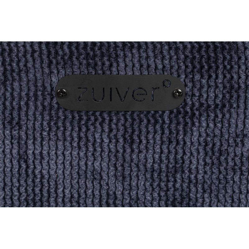 Chaise avec accoudoirs rembourrée Benson, Bleu foncé