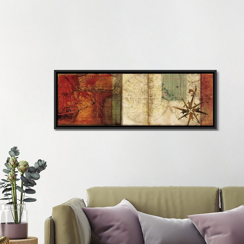 « travel ii » par pi studio, reproduction d’impression sur toile tendue, H 16 po x l 48 po x P 1,5 po, Cadre noir