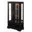 Vitrine lumineuse en verre avec 2 tablettes réglables trempées et un tiroir, noir, pour la décoration de l'espace de vie