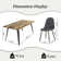 Shivani 5-Piece Modern Dining Set With Rectangular Wood Grain Table And 4 Upholstered Dining Chairs