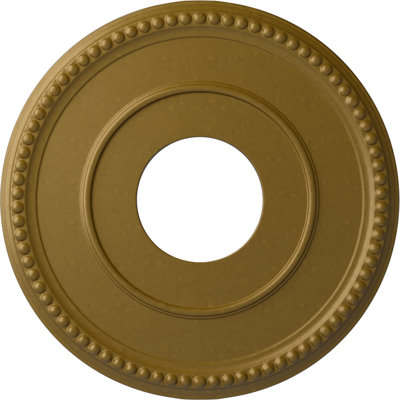 Médaillon de plafond Endurathane Jackson, DE 12 1/4 po x P 4 po x P 1 1/8 po (convient aux auvents jusqu'à 7 3/8 po), finition dorée peinte à la main