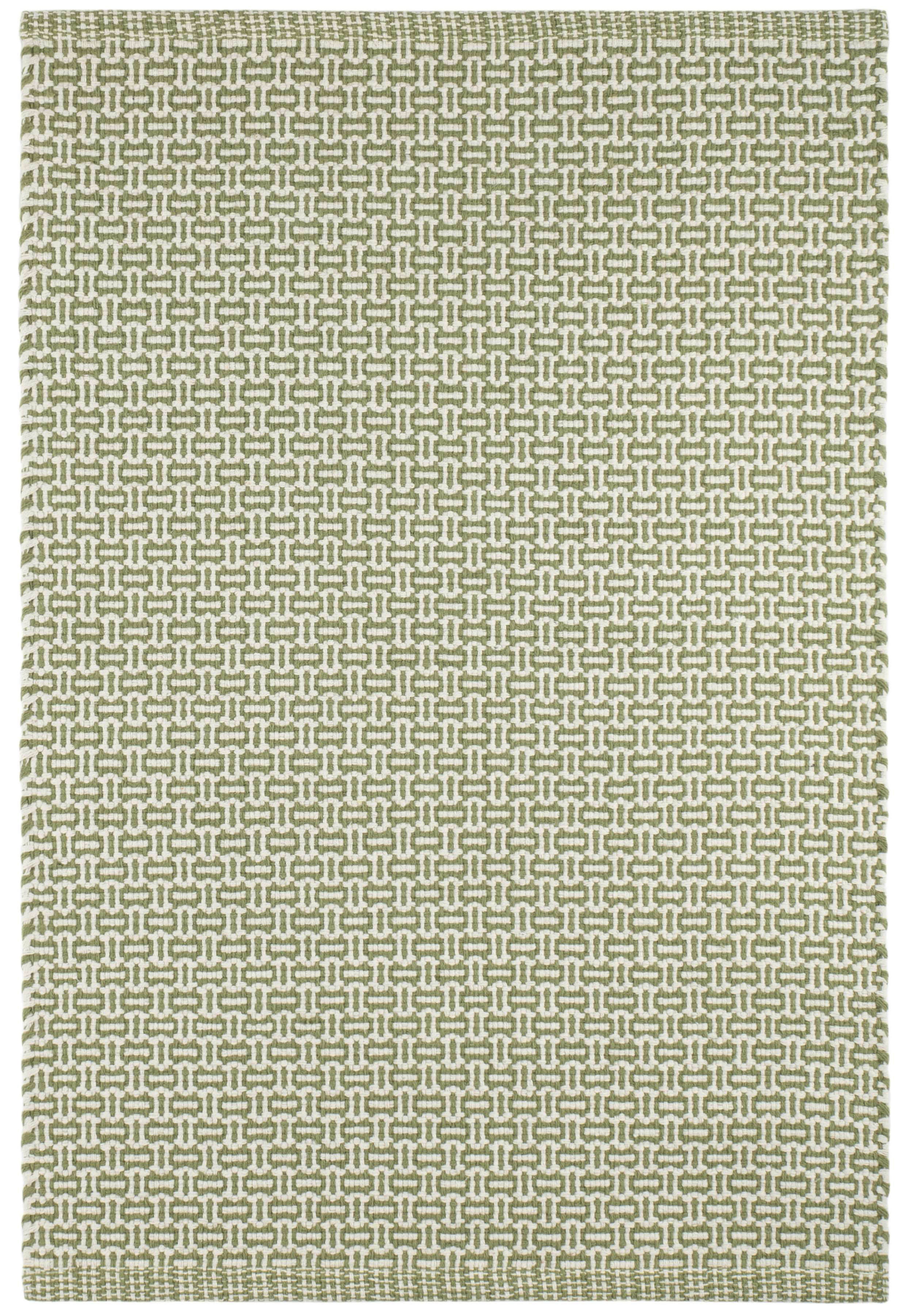 Miss Muffet Olive Handwoven Cotton Rug
