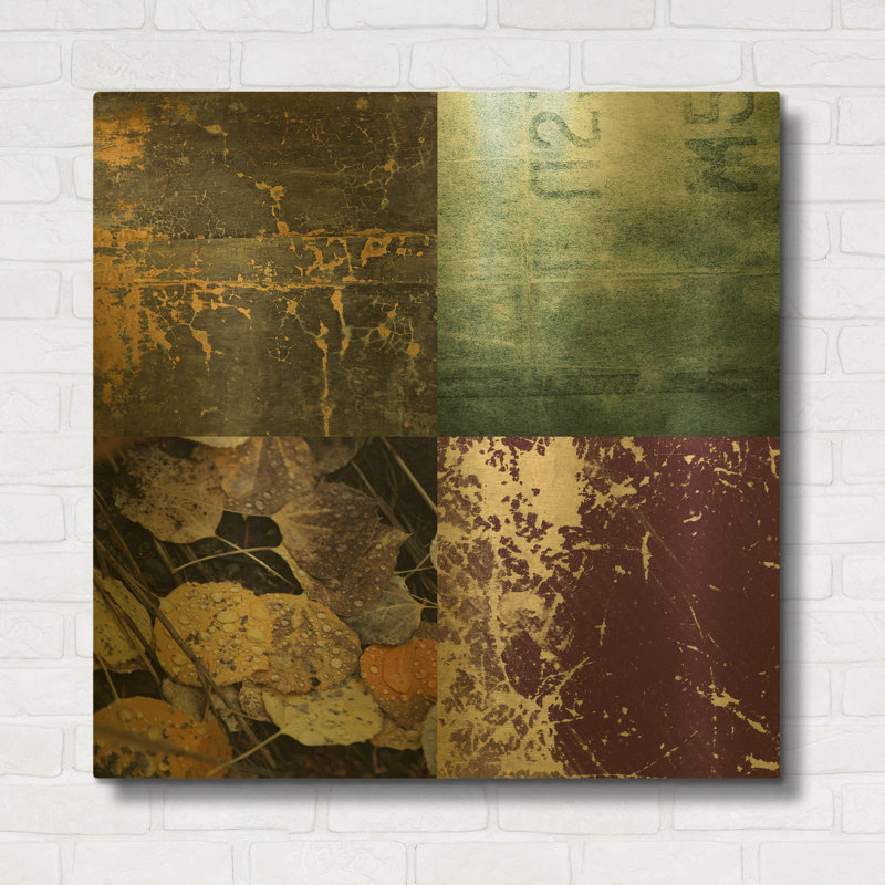 Décoration murale en métal doré « Tiles Decor Green Notes » de GraphINC, 91,4 cm x 91,4 cm, 36 po x 36 po