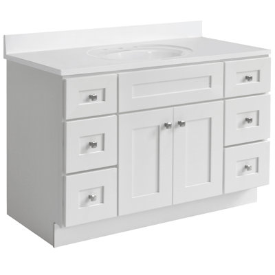 Brookings 49 Inch Bathroom Vanity with Top, Fully Assembled