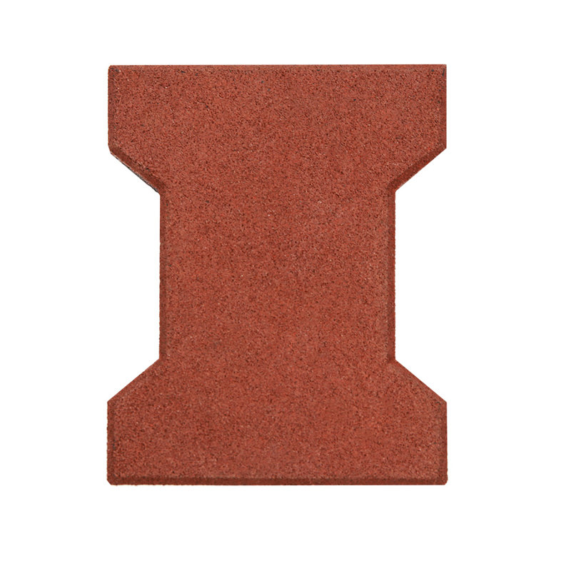 Dog-Bone Rubber Paver in Red