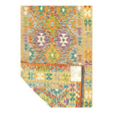Canvello Kilim Handspun Flat Weave Wool Rug 3'8'' X 5'11''