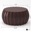 Table basse imperméable moderne 35,43 po, conception en ciment Mgo durable, compatible intérieur et extérieur (brun)-1661931062